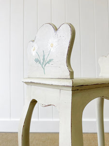 A Dainty French Book End Table with Painted Daisies