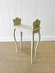 A Dainty French Book End Table with Painted Daisies