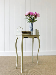 A Dainty French Book End Table with Painted Daisies