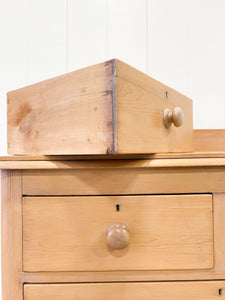 An Antique English Pine Chest of Drawers Dresser Tulip Feet c1890