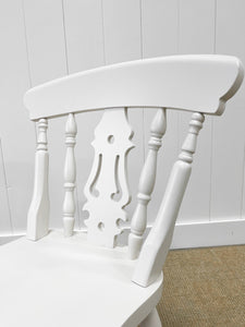 A Vintage Set of 4 White Fiddleback Back Chairs