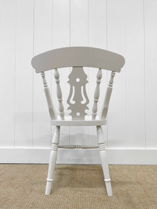 A Vintage Set of 4 White Fiddleback Back Chairs