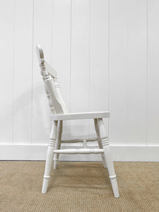 A Vintage Set of 4 White Fiddleback Back Chairs