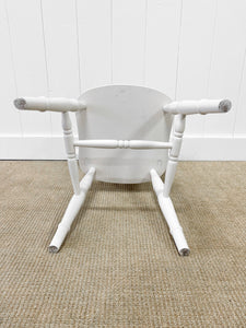 A Vintage Set of 4 White Fiddleback Back Chairs