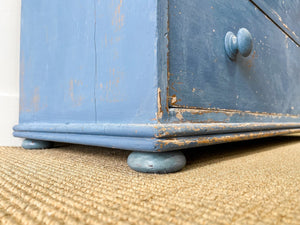 A Blue English Chest of Drawers Dresser c1890