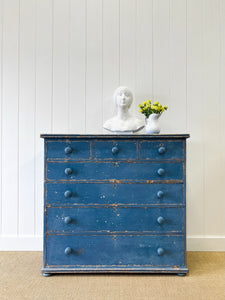 A Blue English Chest of Drawers Dresser c1890