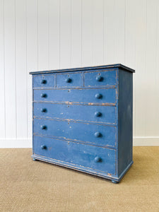 A Blue English Chest of Drawers Dresser c1890