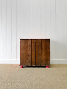 A Large Pine Raspberry Painted Chest of Drawers Dresser c1890