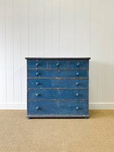 A Blue English Chest of Drawers Dresser c1890