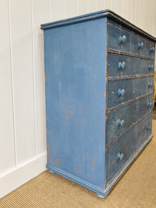 A Blue English Chest of Drawers Dresser c1890