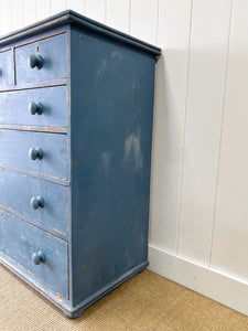 A Blue English Chest of Drawers Dresser c1890