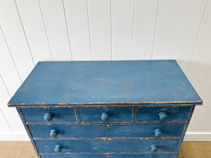 A Blue English Chest of Drawers Dresser c1890