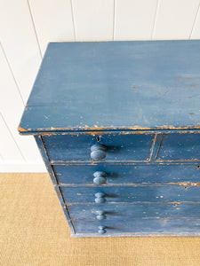 A Blue English Chest of Drawers Dresser c1890