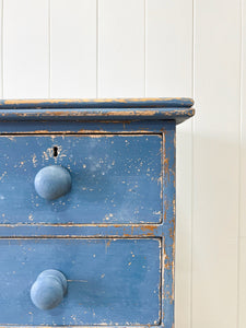 A Blue English Chest of Drawers Dresser c1890