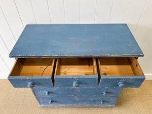 A Blue English Chest of Drawers Dresser c1890