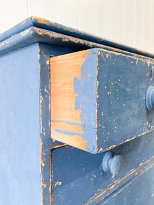 A Blue English Chest of Drawers Dresser c1890