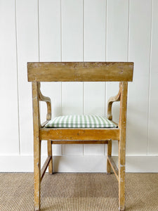 A Georgian English Painted Arm Chair Newly Upholstered c1800