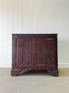 A English Georgian Oak Chest of Drawers with Swan Neck Hardware c1800