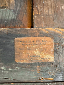 A English Georgian Oak Chest of Drawers with Swan Neck Hardware c1800