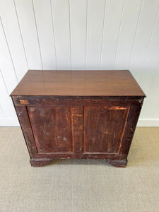 A English Georgian Oak Chest of Drawers with Swan Neck Hardware c1800