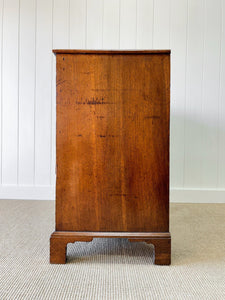 A English Georgian Oak Chest of Drawers with Swan Neck Hardware c1800