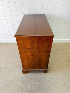 A English Georgian Oak Chest of Drawers with Swan Neck Hardware c1800