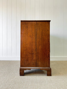 A English Georgian Oak Chest of Drawers with Swan Neck Hardware c1800