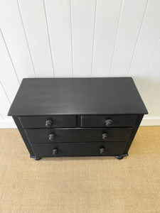 An Ebonized English Pine Chest of Drawers Dresser c1890