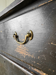 An Ebonized English Country Pine Buffet Sideboard