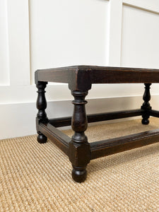 An English Small Bench with Rush Seat