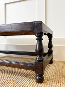 An English Small Bench with Rush Seat