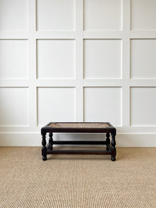 An English Small Bench with Rush Seat