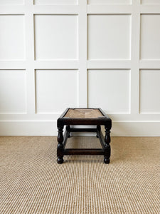 An English Small Bench with Rush Seat