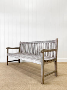 A Stylish English Teak Garden Bench