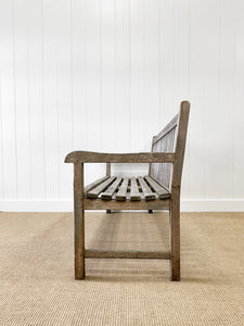 A Stylish English Teak Garden Bench