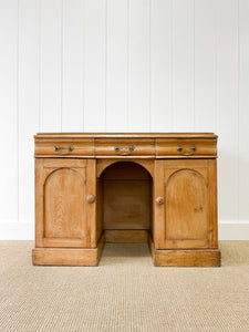 Antique English Pine Pedestal Desk or Sideboard c1890