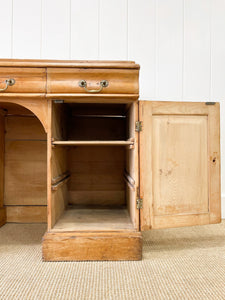 Antique English Pine Pedestal Desk or Sideboard c1890