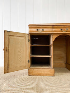 Antique English Pine Pedestal Desk or Sideboard c1890