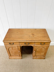 Antique English Pine Pedestal Desk or Sideboard c1890