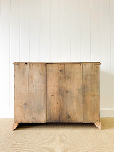 A Charming Low English Pine Chest of Drawers Dresser with Wooden Knobs c1890