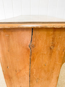 A Charming Low English Pine Chest of Drawers Dresser with Wooden Knobs c1890