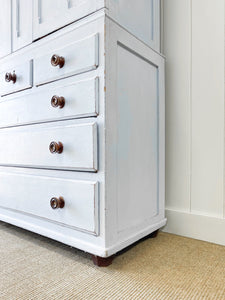 A Large 19th Century English Pine Linen Press Housekeepers Cupboard