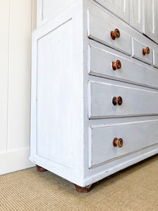 A Large 19th Century English Pine Linen Press Housekeepers Cupboard