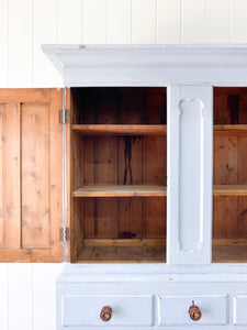 A Large 19th Century English Pine Linen Press Housekeepers Cupboard