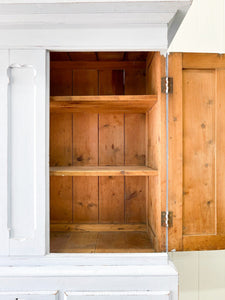 A Large 19th Century English Pine Linen Press Housekeepers Cupboard