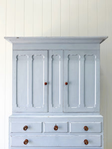 A Large 19th Century English Pine Linen Press Housekeepers Cupboard