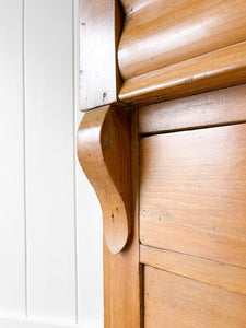 A Charming Low English Pine Chest of Drawers Dresser with Wooden Knobs c1890