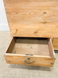 An English Pine Mule Chest Trunk or Blanket Box c1850