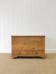 An English Pine Mule Chest Trunk or Blanket Box c1850