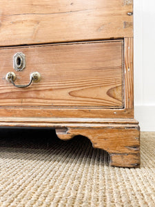 An English Pine Mule Chest Trunk or Blanket Box c1850